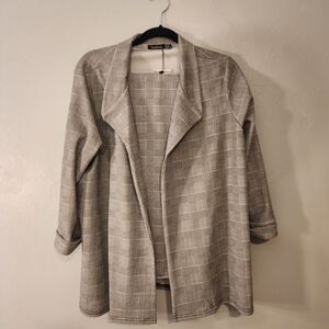 Boohoo Plus Black Plaid Pants And Blazer Bundle